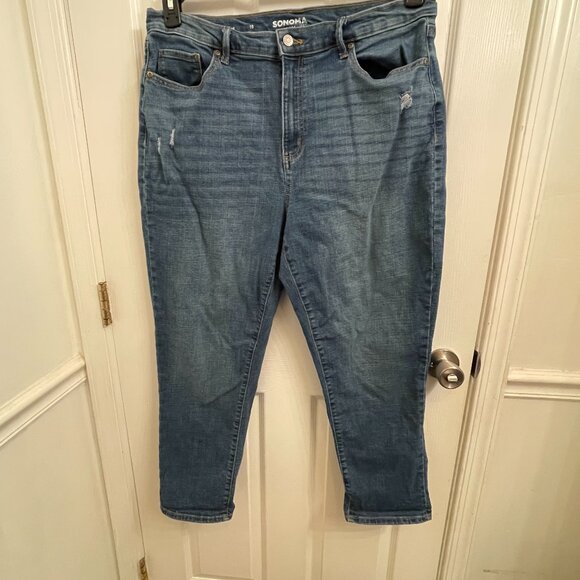 Sonoma Boyfriend High Waisted Jeans size 16 Inseam 27" - Picture 1 of 5